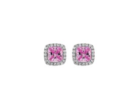 WHITE SIMPLE SQUARE STUD EARRINGS