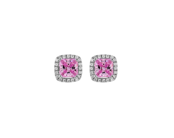 WHITE SIMPLE SQUARE STUD EARRINGS