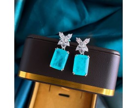 BLUE X STUD EARRINGS