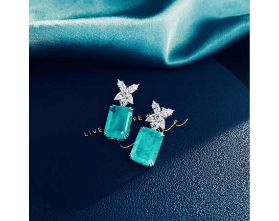 BLUE X STUD EARRINGS