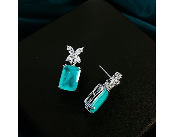 BLUE X STUD EARRINGS