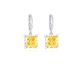 SMALL SQUARE DANGLE ZIRCONIA EARRINGS