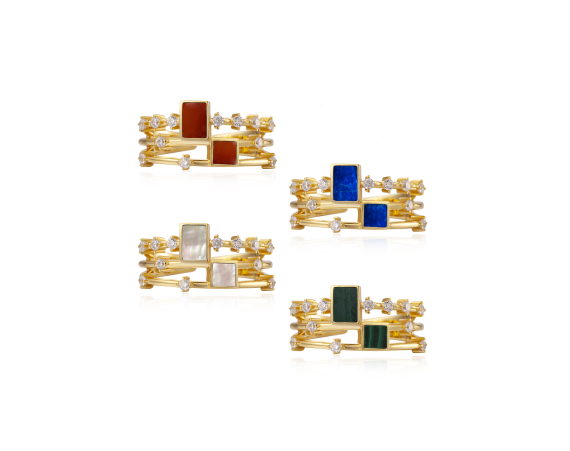 Double Row Stone Ring