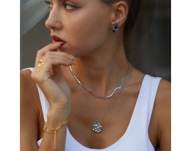 Solid Gold Herringbone Necklace