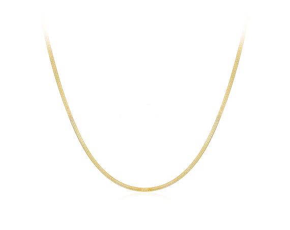 Solid Gold Herringbone Necklace