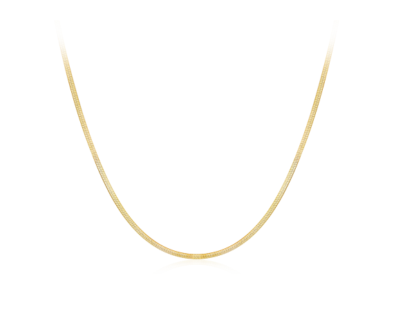Solid Gold Herringbone Necklace