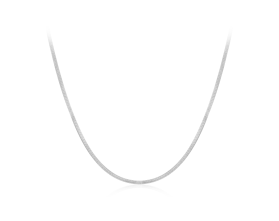 Solid Gold Herringbone Necklace