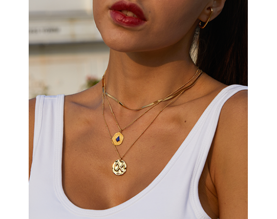 18k Gold Serpent Pendant Necklace