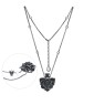 BLACK IRREGULAR FLOWER NECKLACE