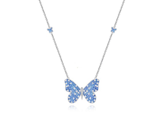 BLUE BOW NECKLACE