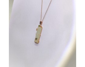HETIAN JADE ROSE GOLD NECKLACE