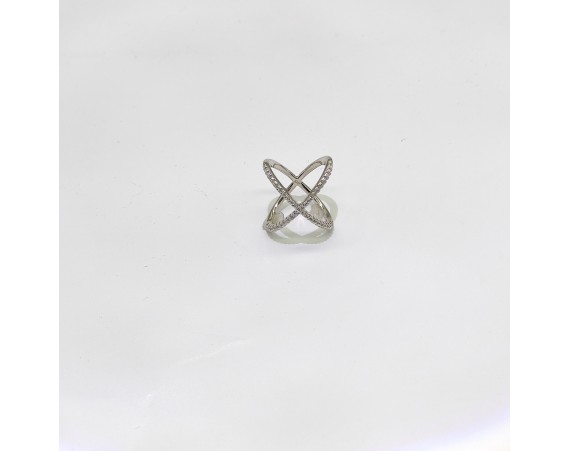 SILVER CROSS WRAP RING
