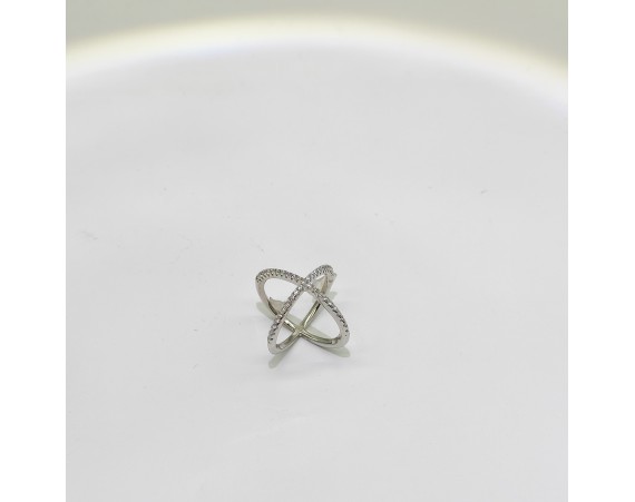SILVER CROSS WRAP RING