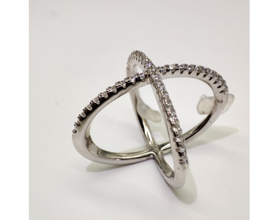 SILVER CROSS WRAP RING