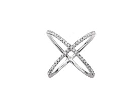 SILVER CROSS WRAP RING