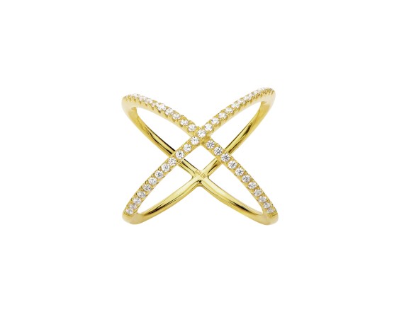 SILVER CROSS WRAP RING