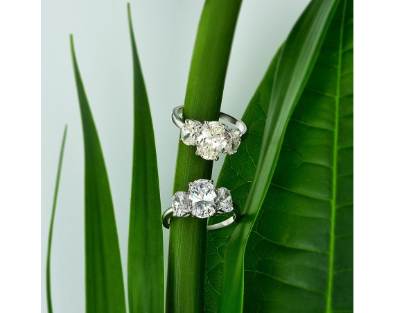 EGG-SHAPED WHITE ZIRCONIUM RING