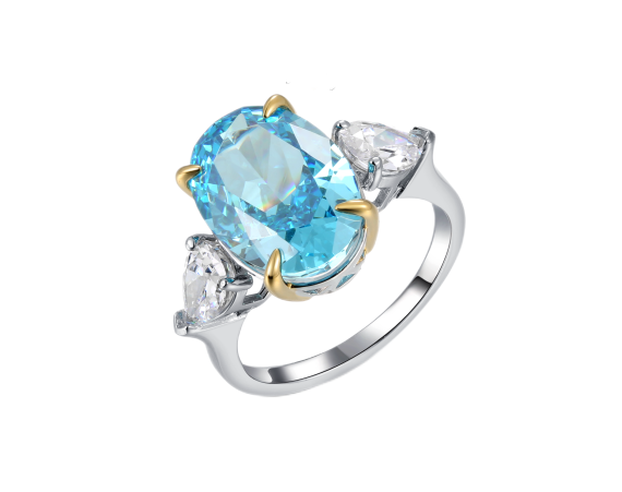 EGG-SHAPED ZIRCONIA RING